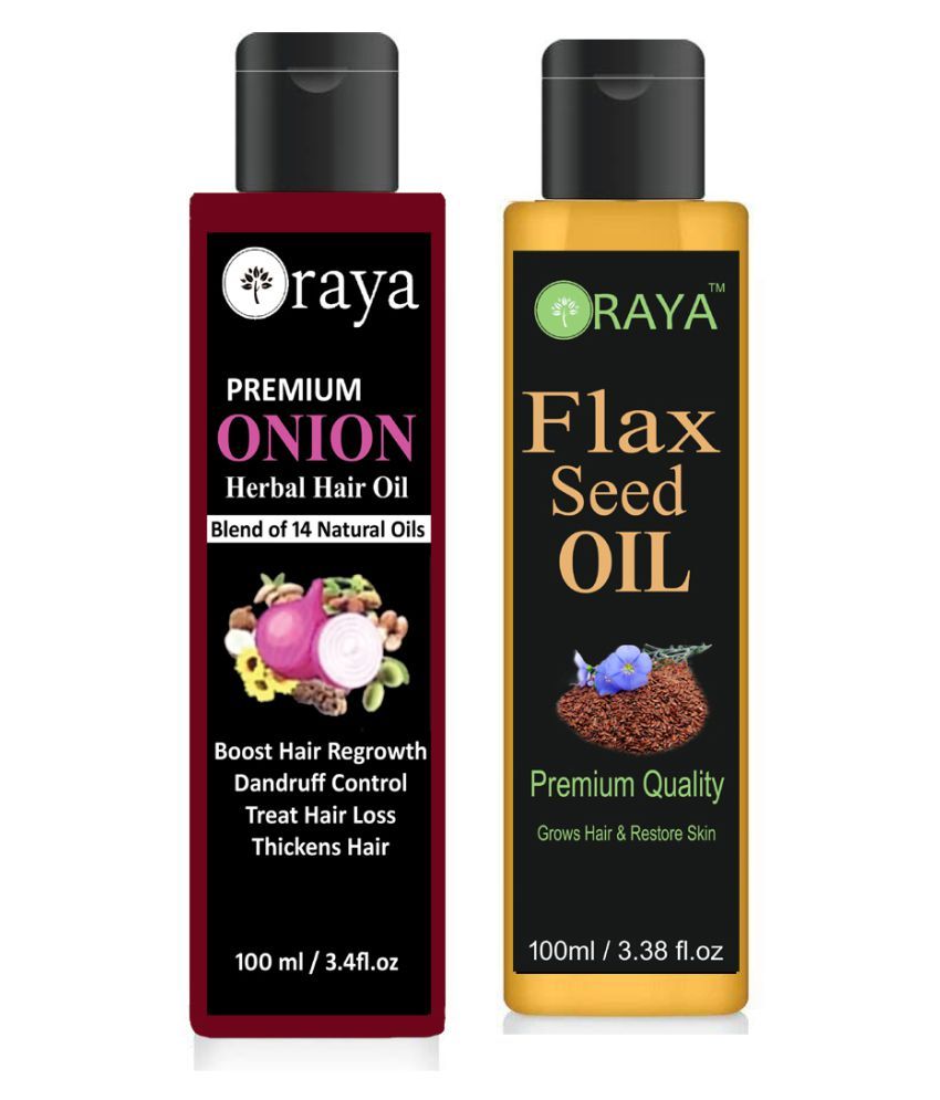 Oraya 100 Organic Onion Oil Flaxseed Oil For Hair Regrowth 200