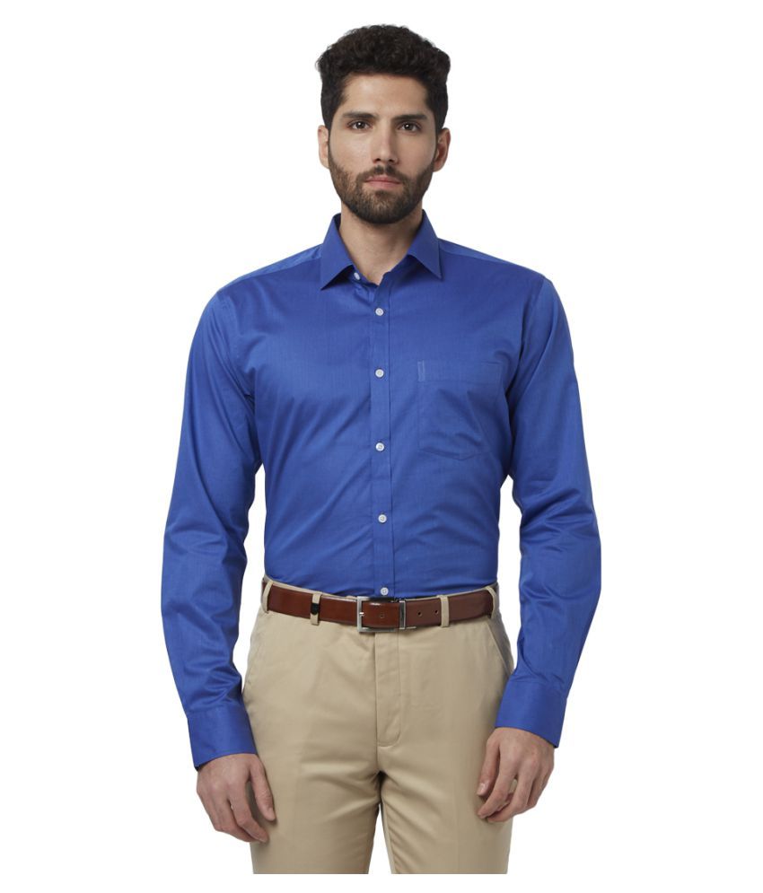 Park Avenue Blue Slim Fit Formal Shirt 