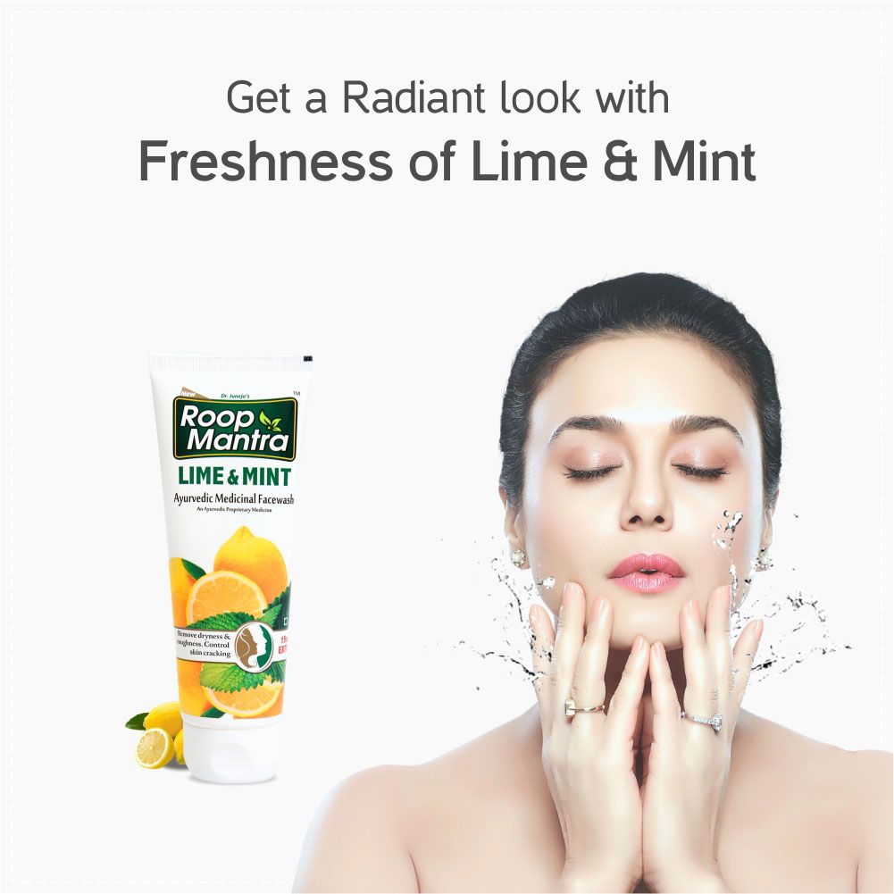 Roop Mantra Lime & Mint Face Wash 115ml, Pack of 3 (Helpful to Control