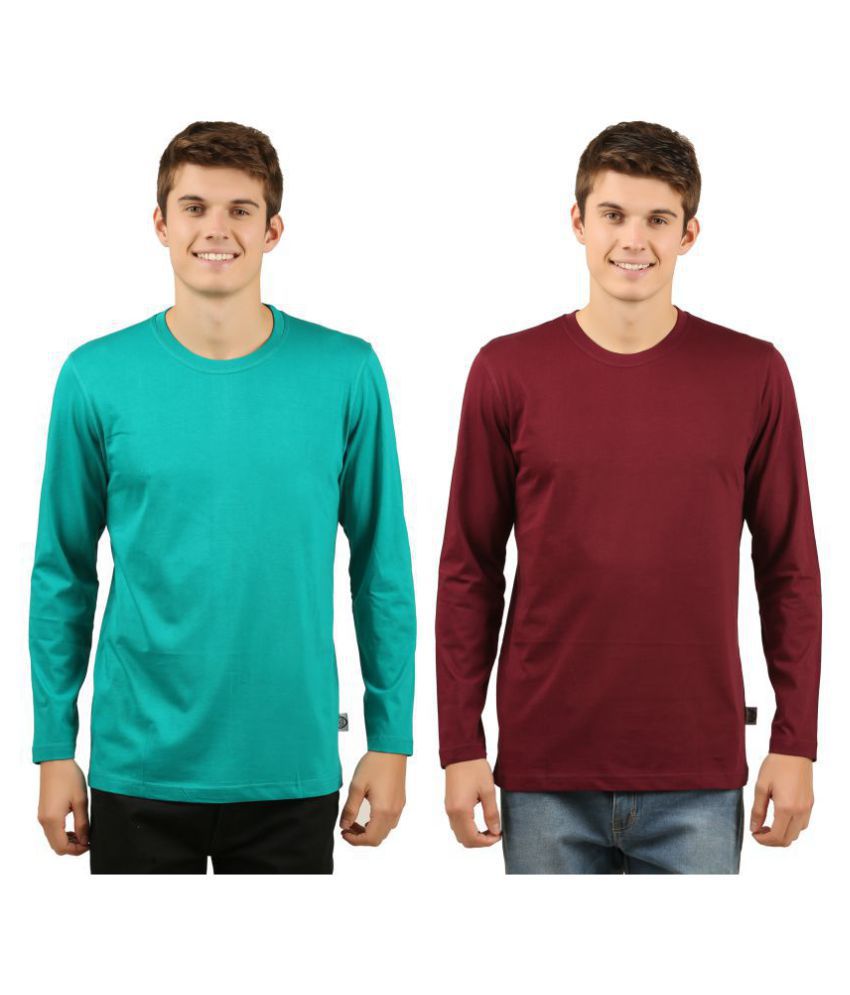     			Zebu Maroon Full Sleeve T-Shirt Pack of 2