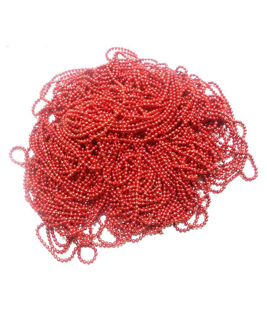     			Vardhman Jewellery Making Ball/Stone Chain Wholesale Pack 25 MTS,Color Red,Size 1.5 mm,Decorating & Craft Work.