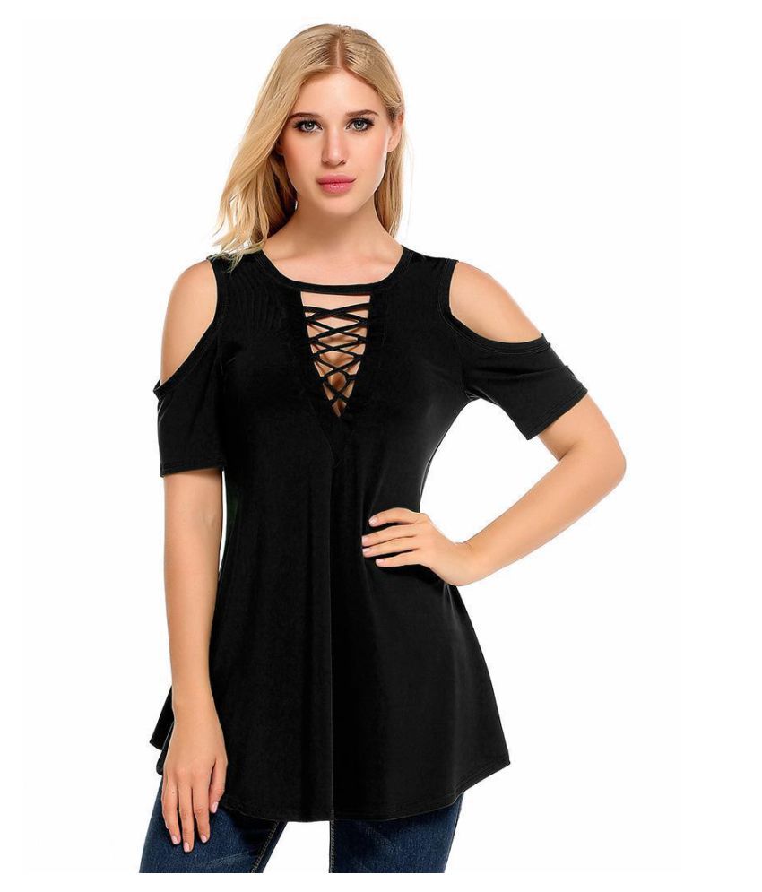 cold shoulder short sleeve tops