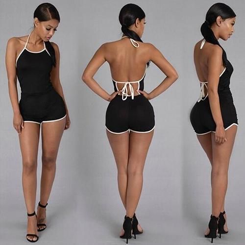 sexy backless romper