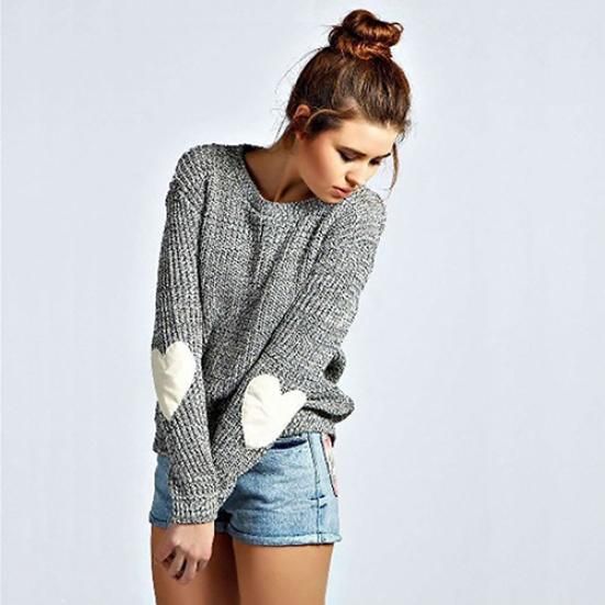 Women Sweet Knitting Heart Shaped Long 