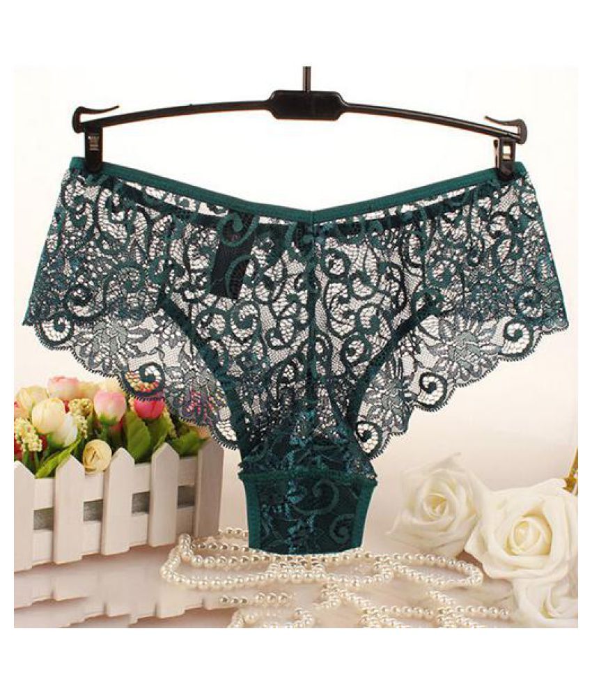 Buy Womens Sexy Sheer Floral Lace Mid Rise Thong Panties Briefs Erotic Underwear Online At Best 