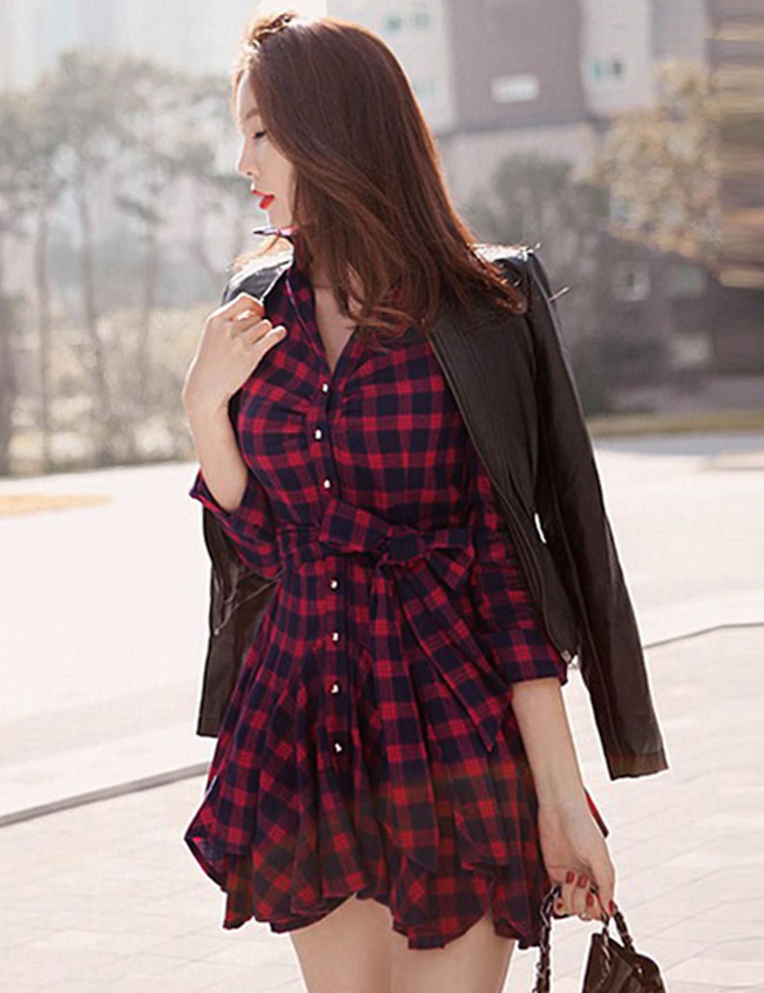Red checked dress - Buy Red checked dress Online at Best Prices in ...