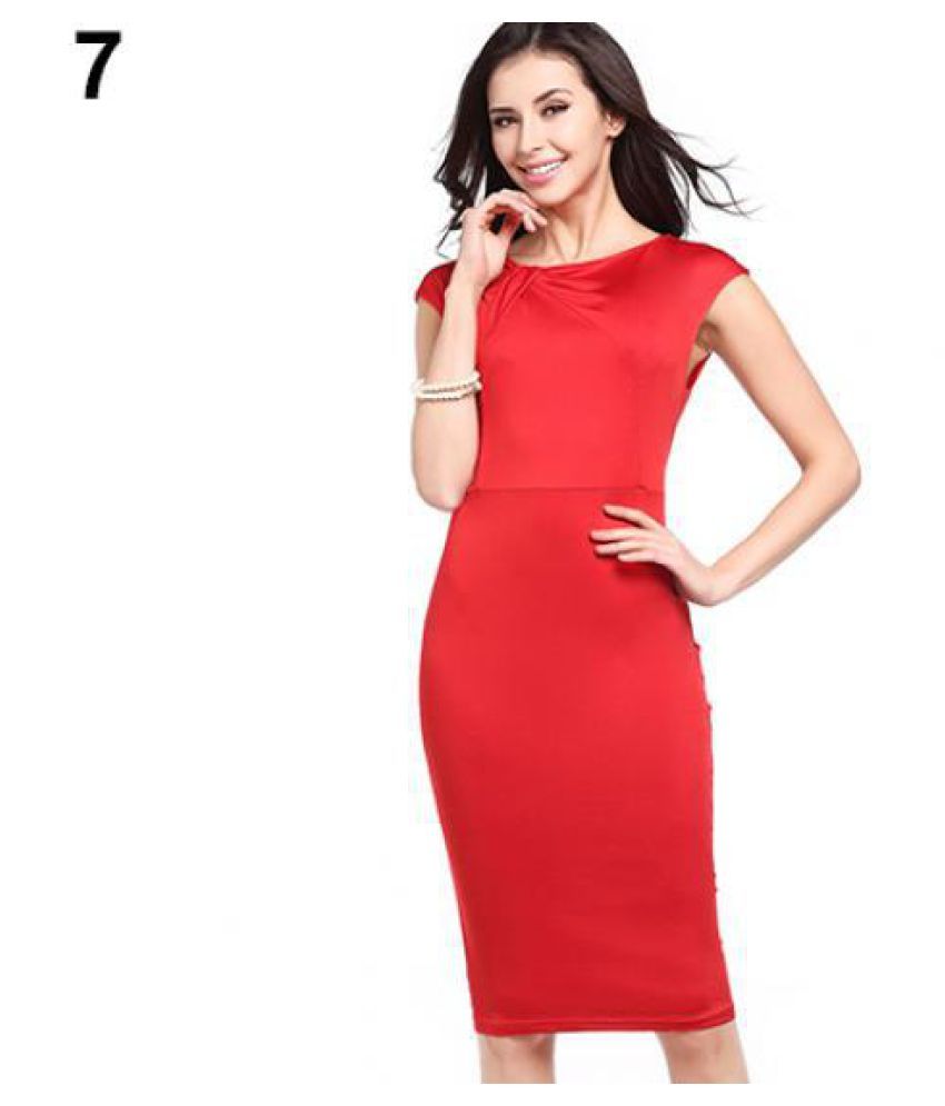 Women Sexy Sleeveless Slim Fit Bodycon Cocktail Party Knee Length Pencil Dress Buy Women Sexy