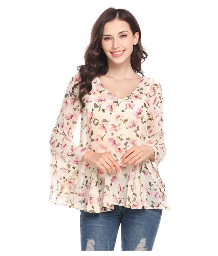 Buy Printed chiffon tops Online at Best Prices in India - Snapdeal