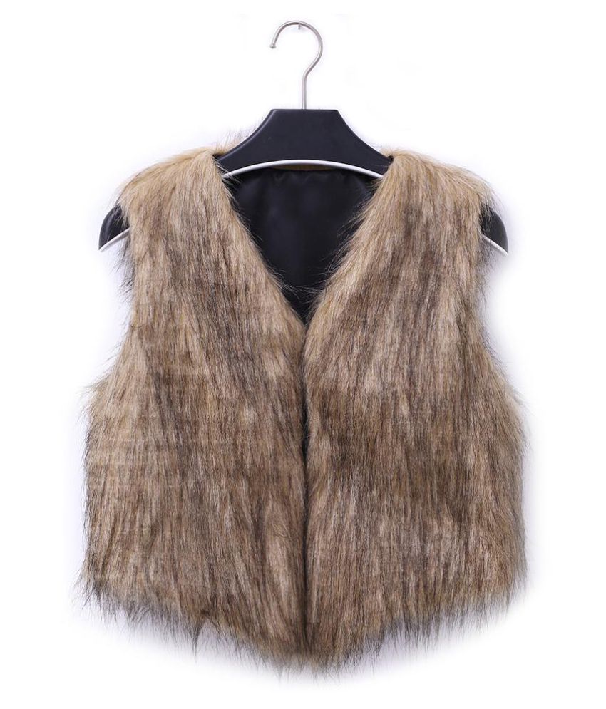 Women Faux Fur Banquet Vest Short Style 