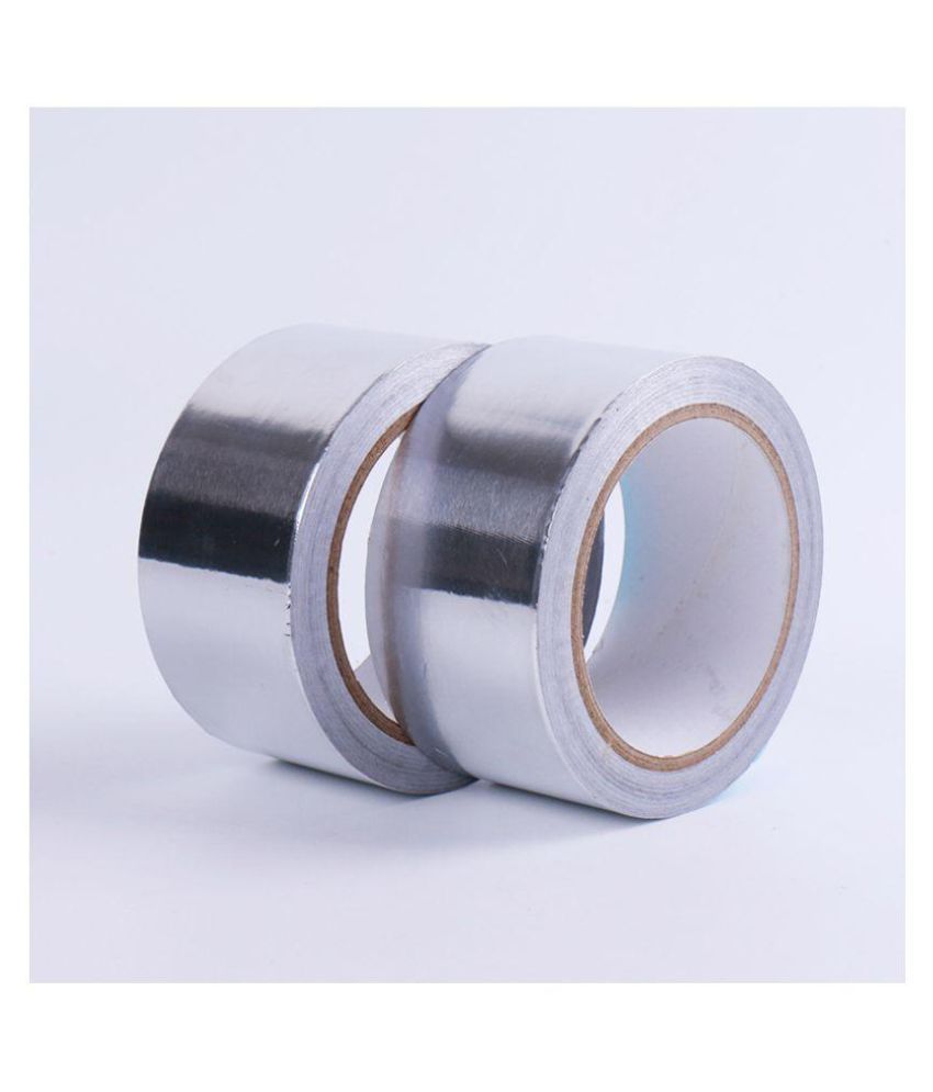     			Aluminium 2" Inch self adhesive Dispenser Aluminium Foil Tape (Manual)  (Set of 2, Silver)