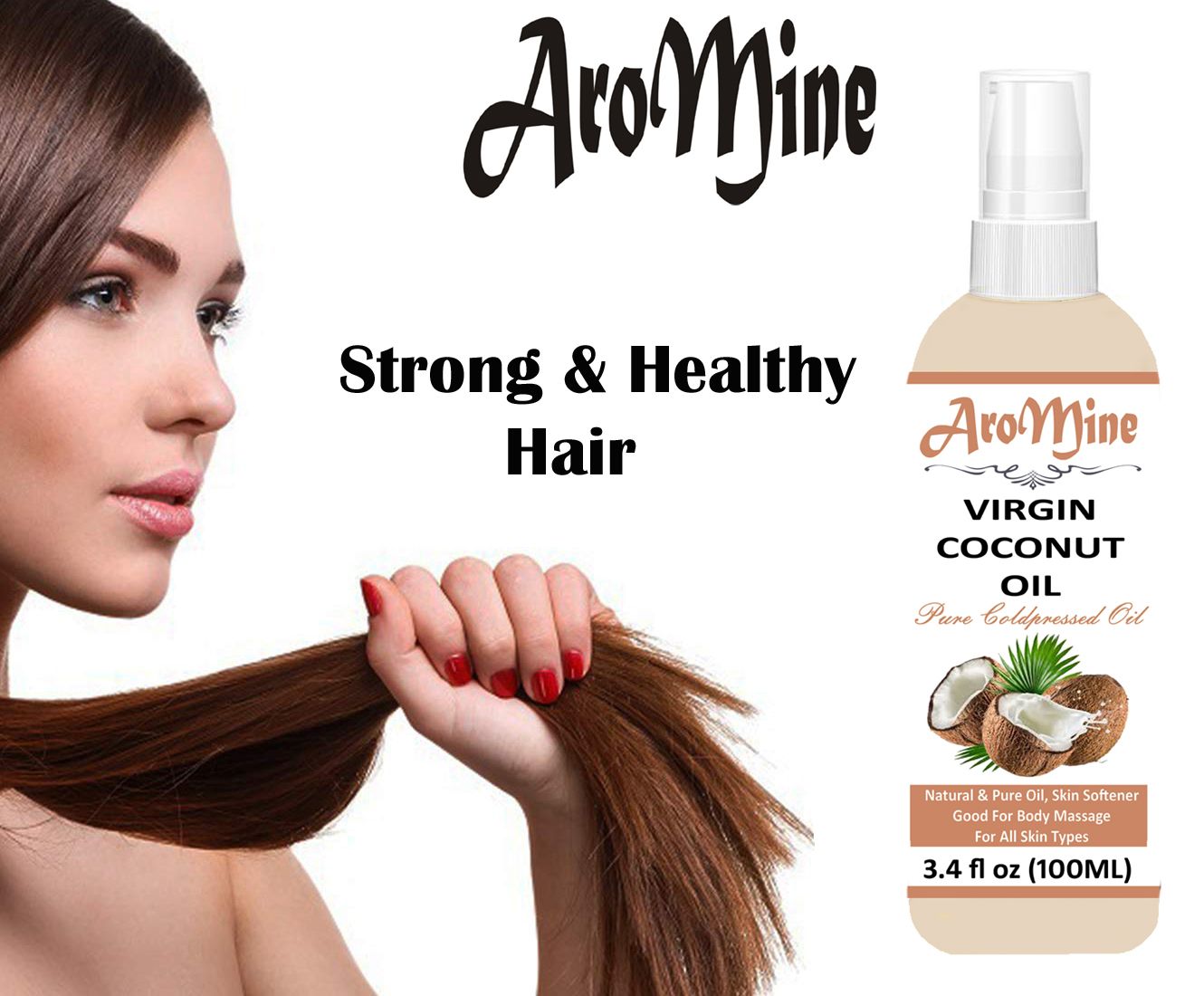 Aromine 100 Virgin Coconut Oil For Regrowth And Hair Massage 200
