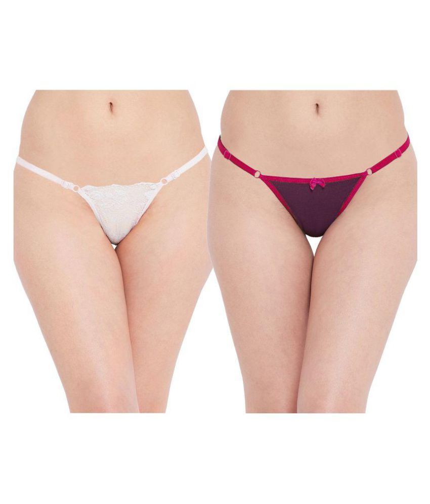     			N-Gal Pack of 2 Polyester Women's Thongs ( Multi Color )