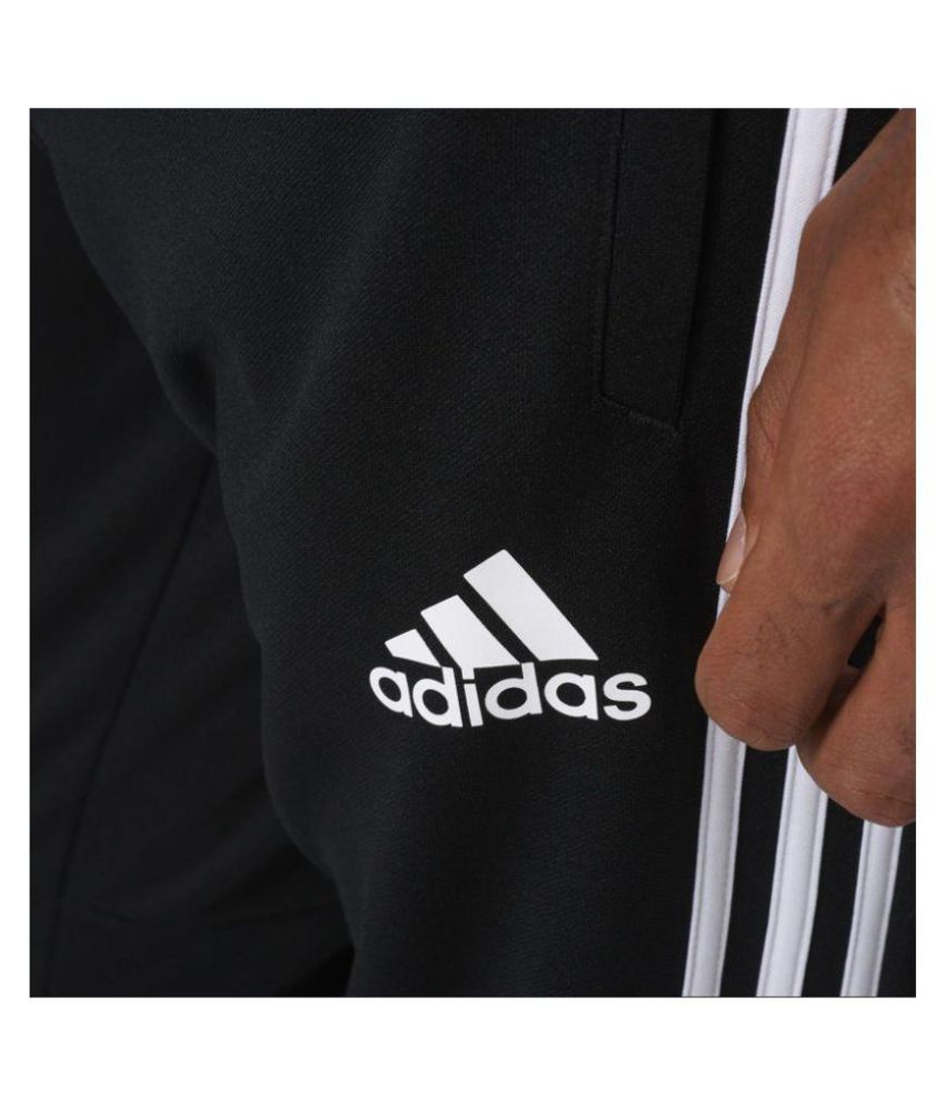 adidas black polyester lycra trackpants