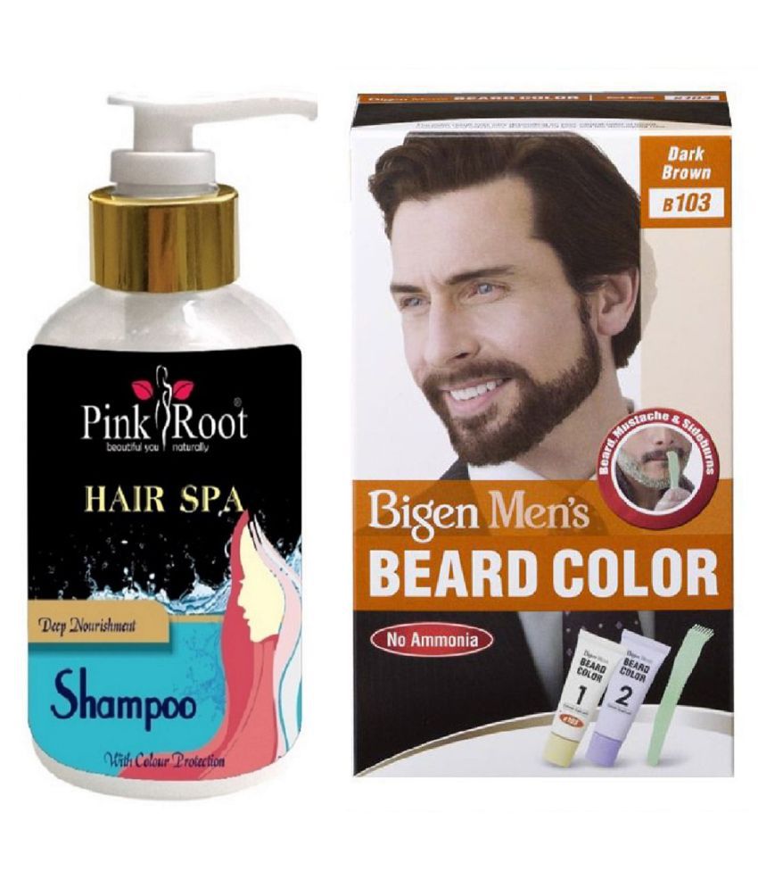 Pink Root Hair Spa Shampoo Bigen Men S Beard Color B103 Dark Brown Semi Permanent Hair Color Dark Brown 50 Gm Pack Of 2