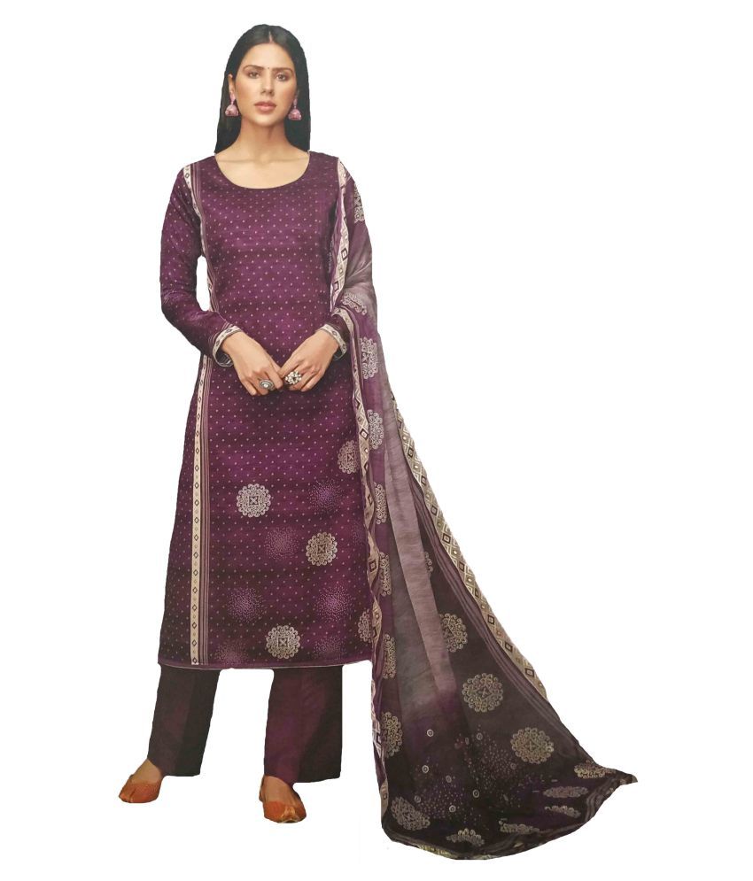 Karachi Purple Cotton Dress Material Buy Karachi Purple Cotton Dress