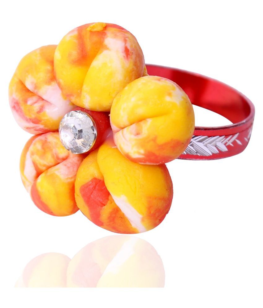 Handmade Porcelain Dough Flower Ring /for women /girls Buy Handmade