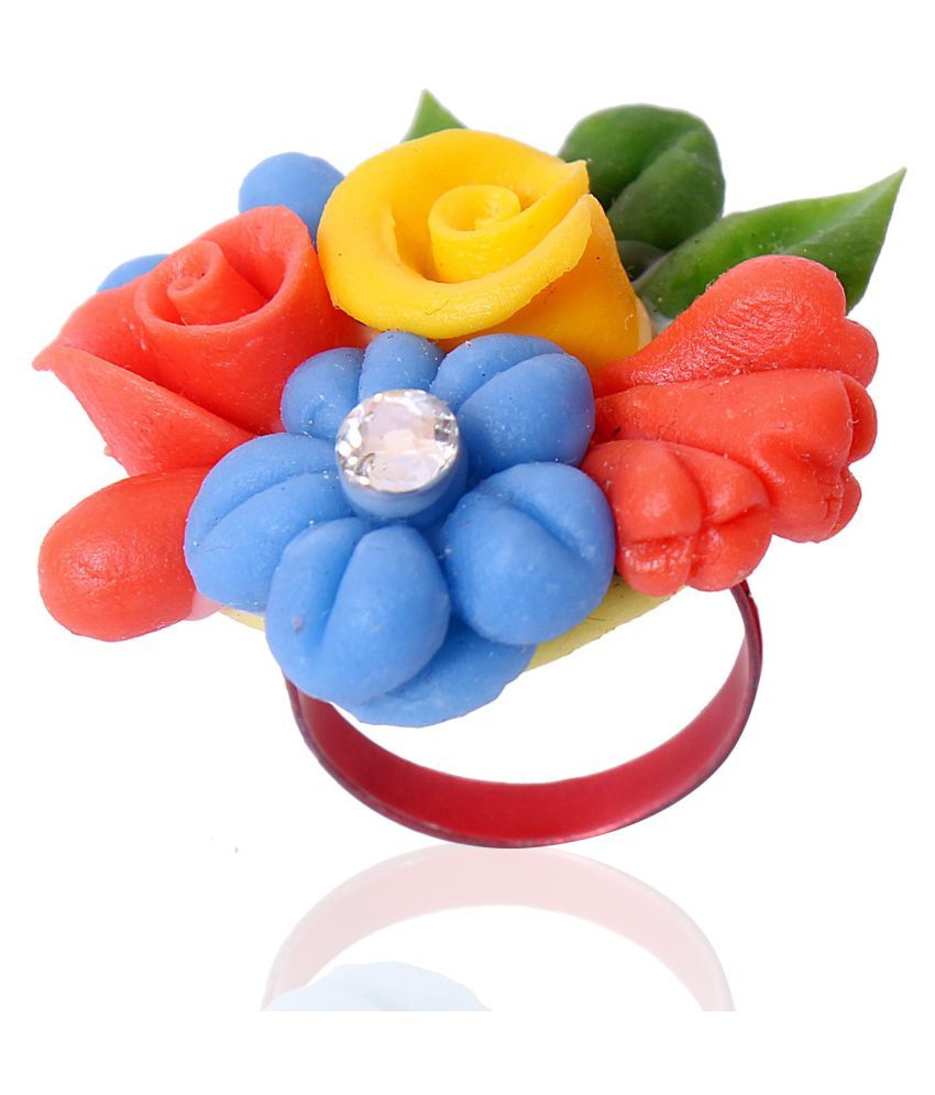 Handmade Porcelain Dough Flower Ring /for women /girls Buy Handmade