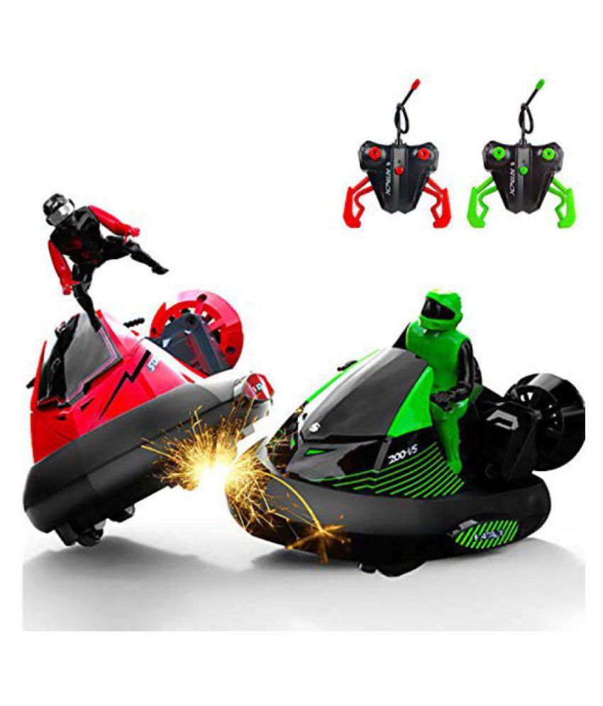 Set of 2 Stunt Remote Control RC Battle Bumper Cars with Drivers Battery Powered 