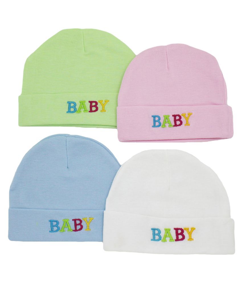     			Neska Moda Baby Boys And Girls Multicolor Cap For 0 To 18 Month Pack Of 4 MT48