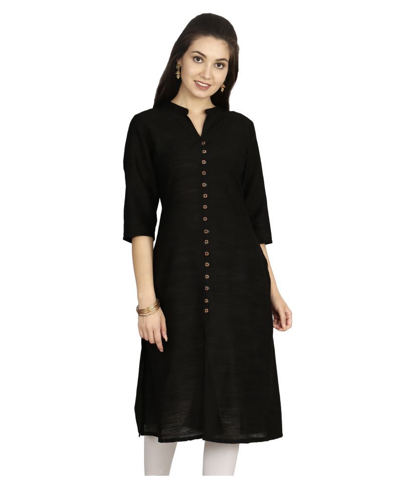     			Alena - Black Polyester Women's Straight Kurti