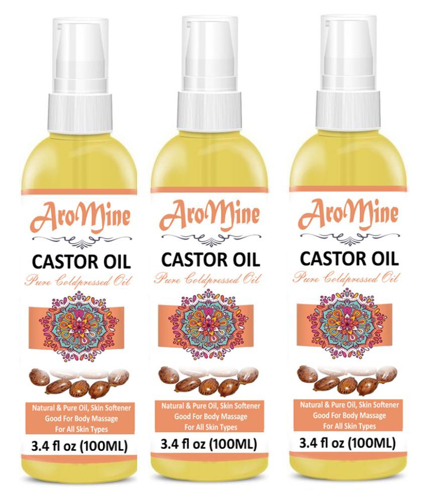     			Aromine 100% Organic Castor Oil And Hair Massage Oil- 300 ml Pack of 3