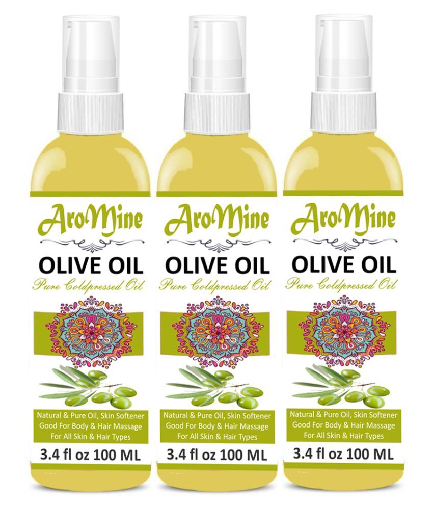     			Aromine 100% Pure & Natural Extra Light Olive Oil Hair Massage- 300 ml Pack of 3