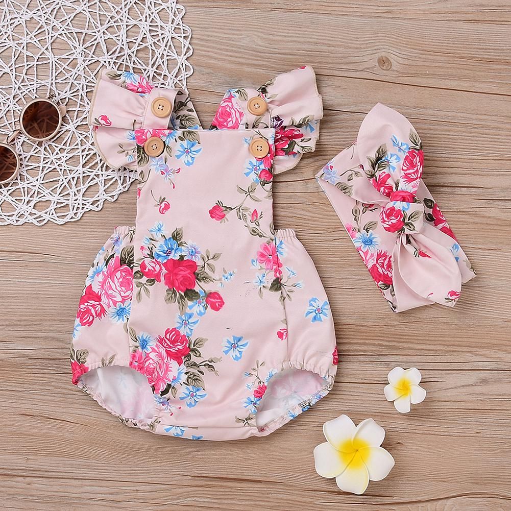 baby girl short sleeve romper