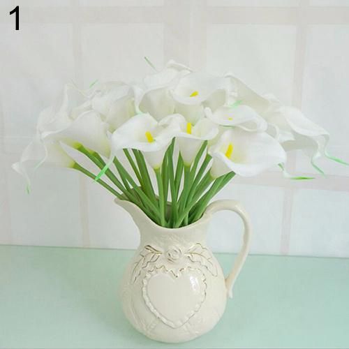 10pcs Sweet Artificial Latex Calla Lily Flower Bouquet Home