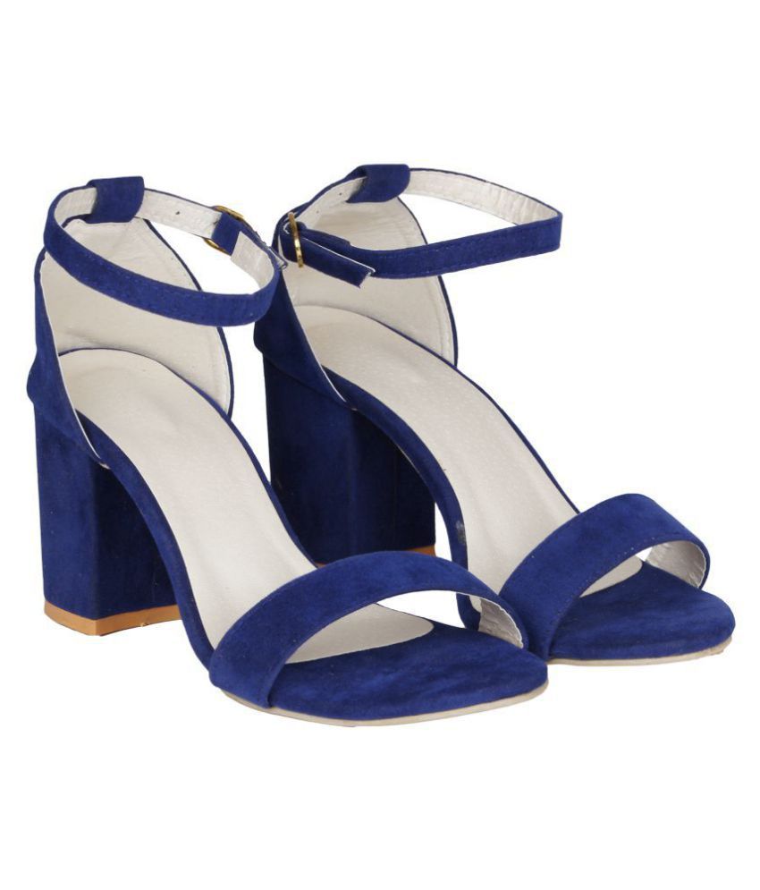 electric blue block heels
