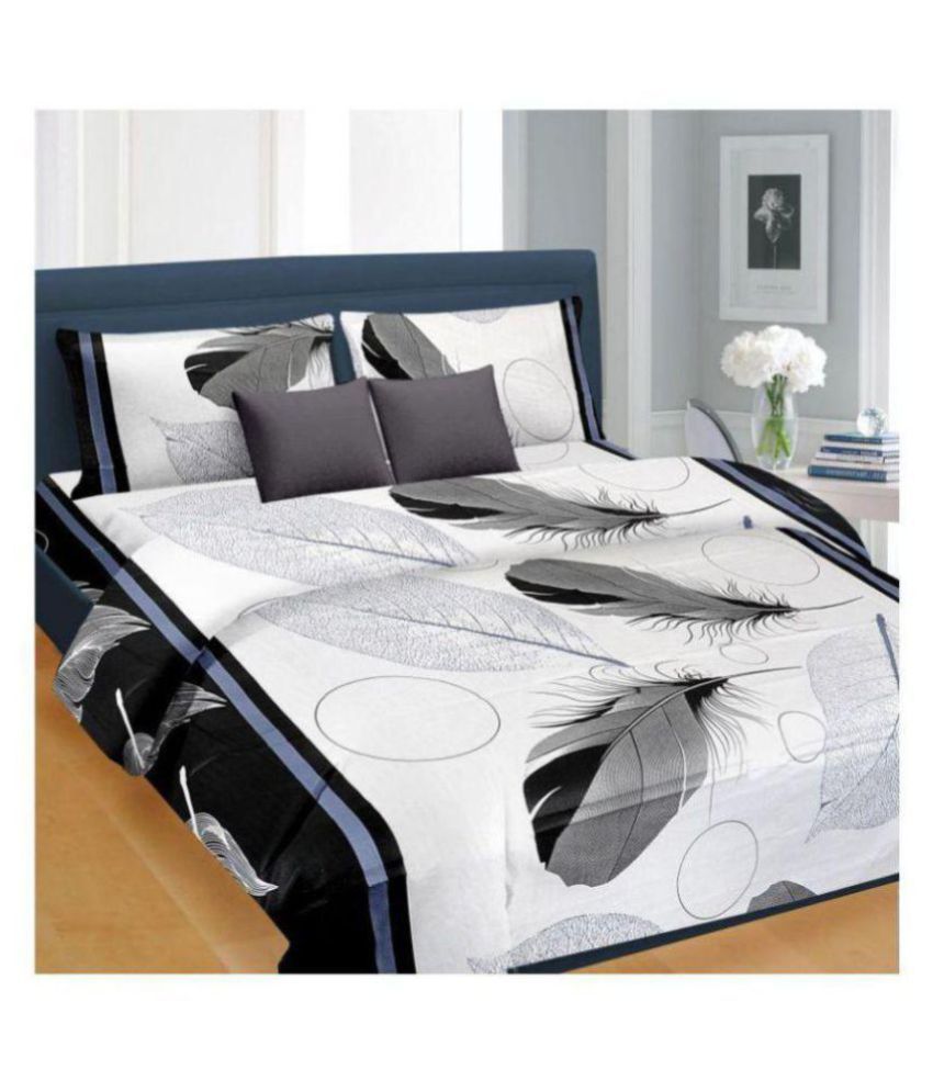 Aazeem Double Poly Cotton White Duvet Cover Buy Aazeem Double Poly
