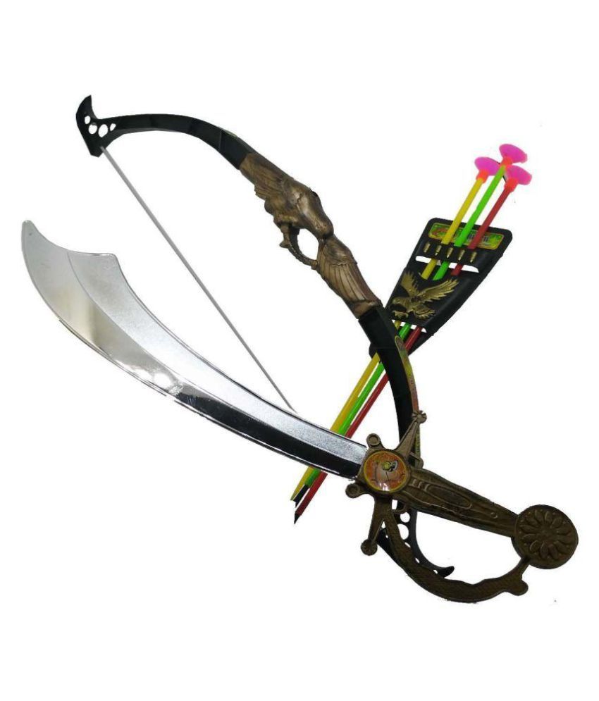 black toy bow and arrow