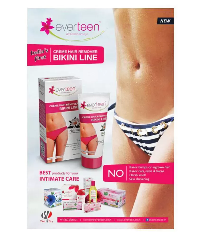 Buy Everteen Hygiene Combo of Bikini Line Hair Remover Creme Everteen  Natural Wash  Everteen Natural Wipes Online at desertcartINDIA