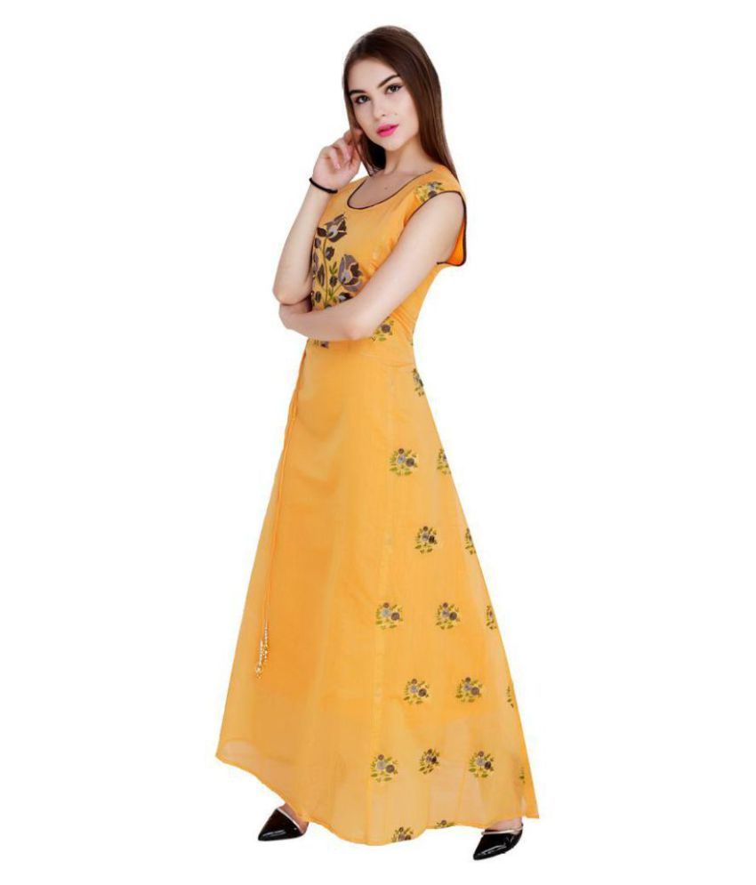 yellow silk gown dress
