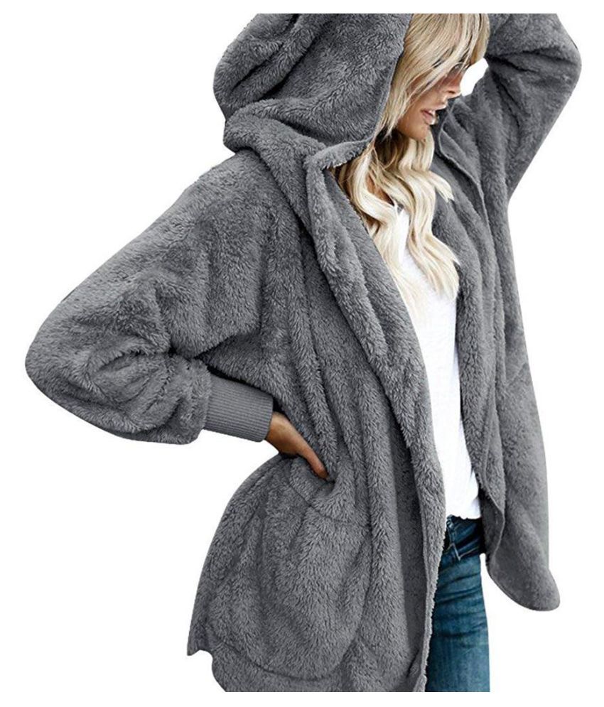 plush cardigan coat