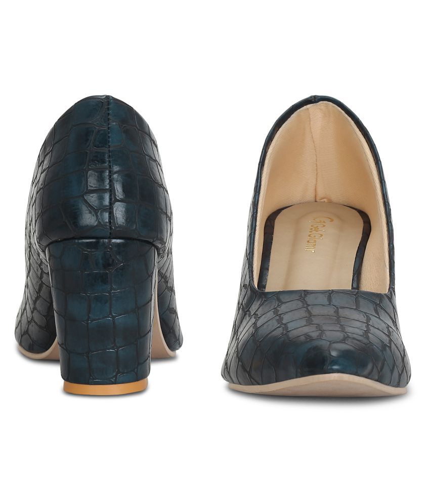 Get Glamr Navy Block Heels Price in India- Buy Get Glamr Navy Block Heels Online at Snapdeal