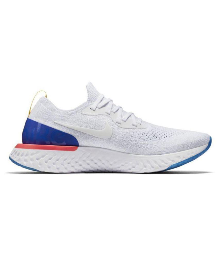 Nike 2018 Epic React Flyknit White Running Shoes