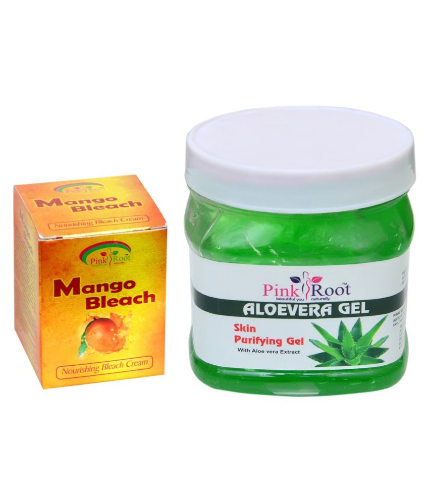 Pink Root ALOEVERA GEL 500GM WITH MANGO BLEACH 50GM Day Cream 50 gm ...