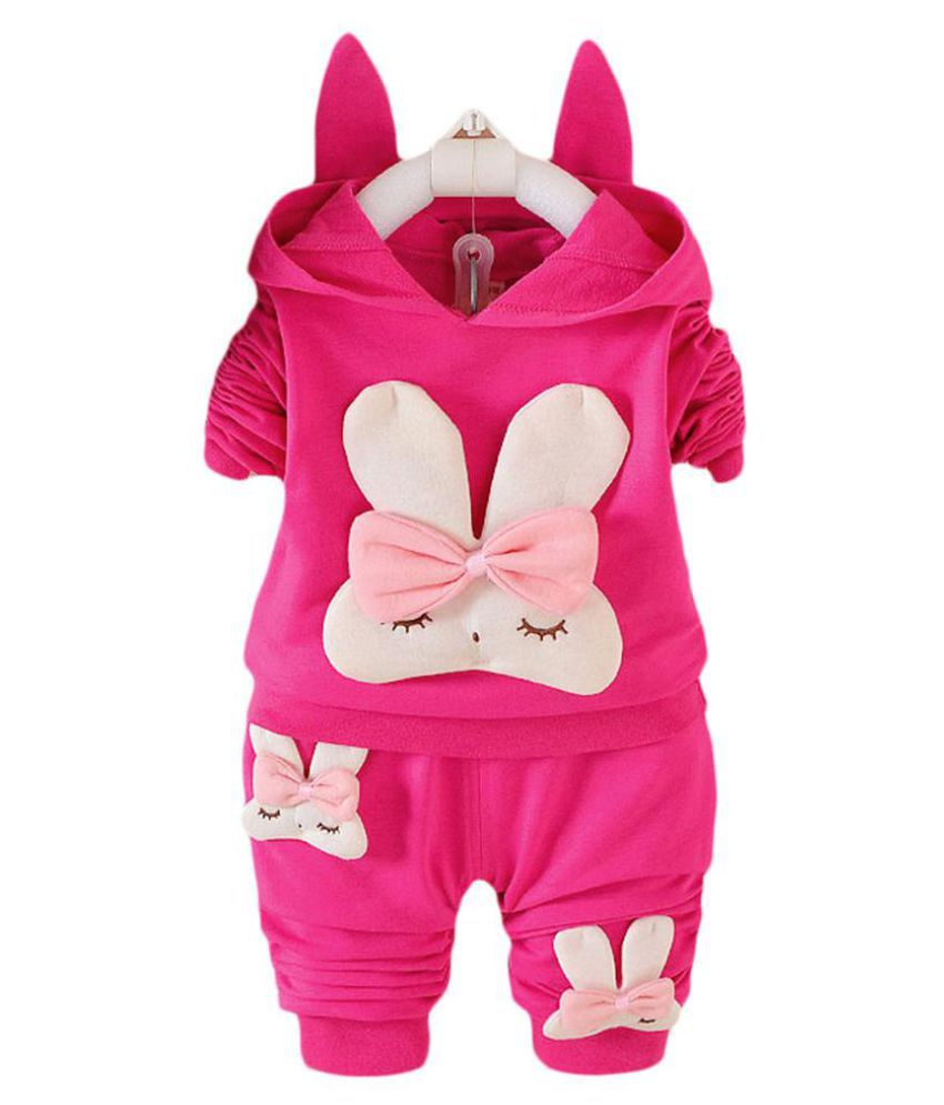 Lovely Toddler Baby Girls Hooded Rabbit Coat Comfortable Cotton Dress Clothes 