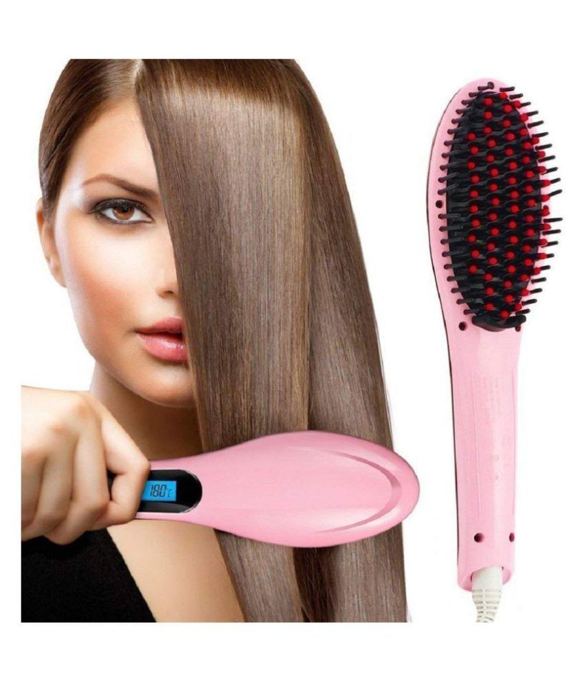 Anand India Hair Straightener Brush Hair Straightener ( pink ) Price in