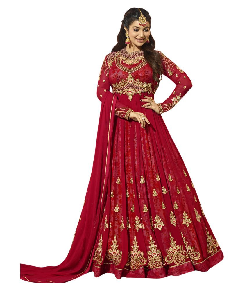 red georgette frock