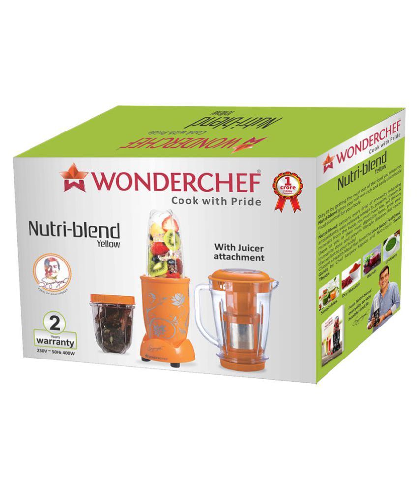 Wonderchef Nutriblend With Juicer attachment (Yellow) 400 Watt 3 Jar