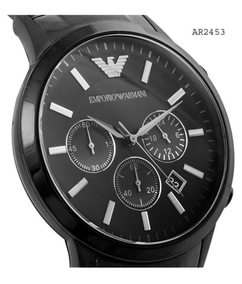 timeless ar2453 black metal chronograph watch
