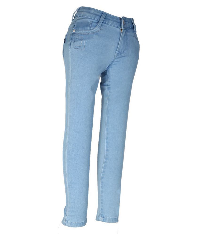Kirosh Ice Blue Colored Streachable Denim Jeans For Girls - Buy Kirosh ...