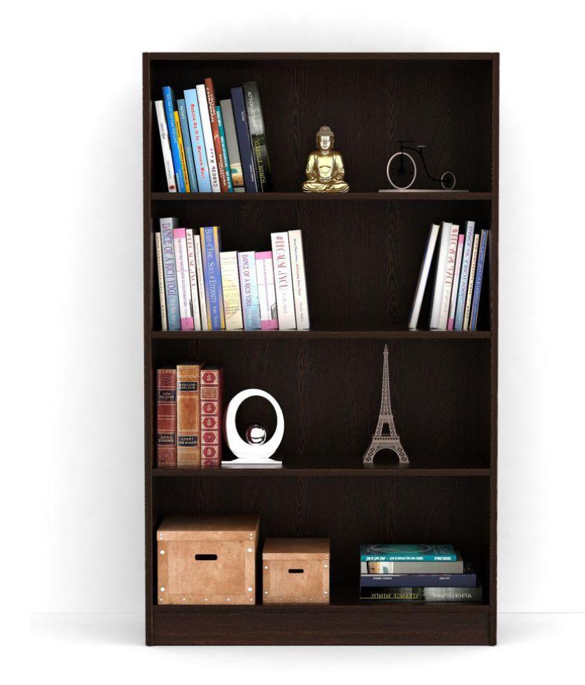 Bluewud Alex Wall Book Shelfhome Decor Display Storage Rack Cabinet Unit Wenge 4 Shelves 528x315