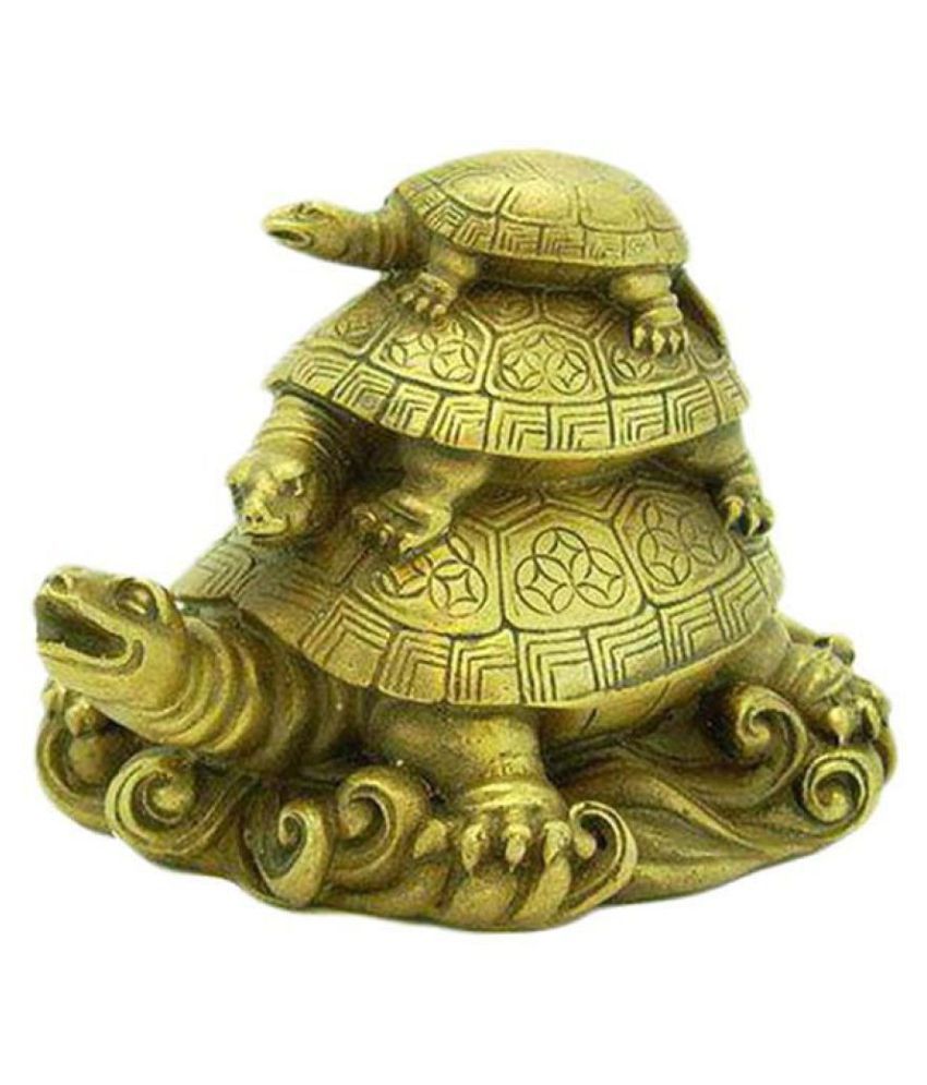     			Raj  Golden Three Tiered Feng Shui Tortoises