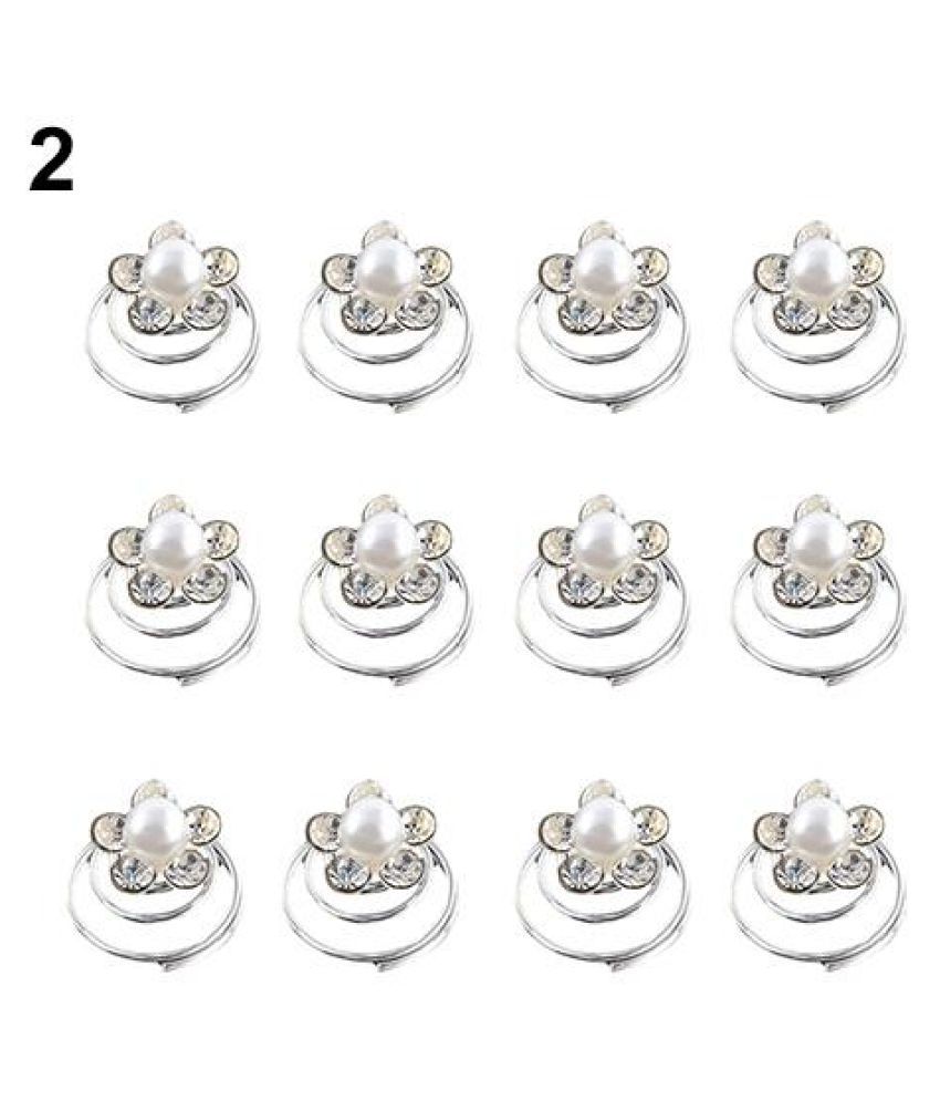 12x Wedding Bridal Hair Pins Rhinestone Twists Coil Flower Swirl