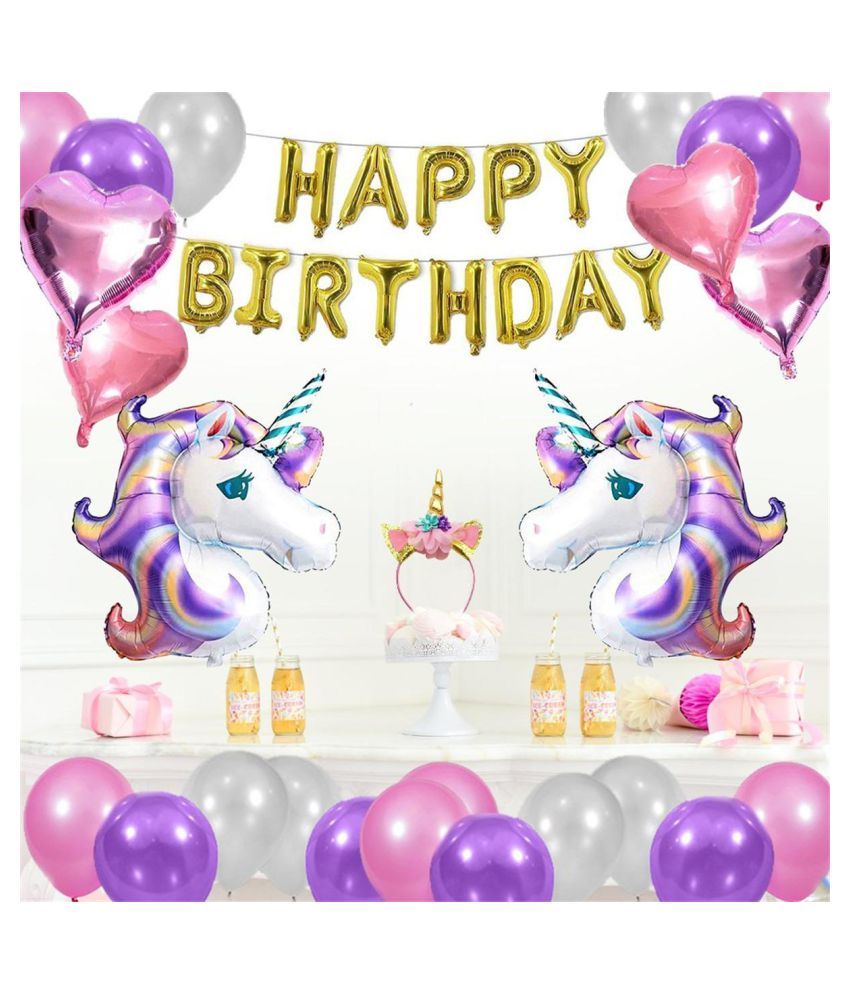 Unicorn Balloons Set Birthday Party Supplies For Kids Birthday