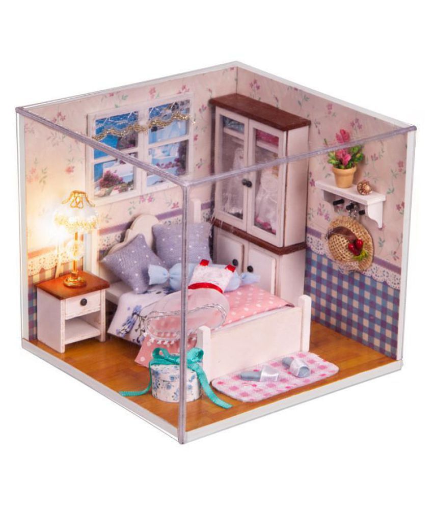 Iiecreate M 002 Bedroom Diy Wood Dollhouse Miniature With Led