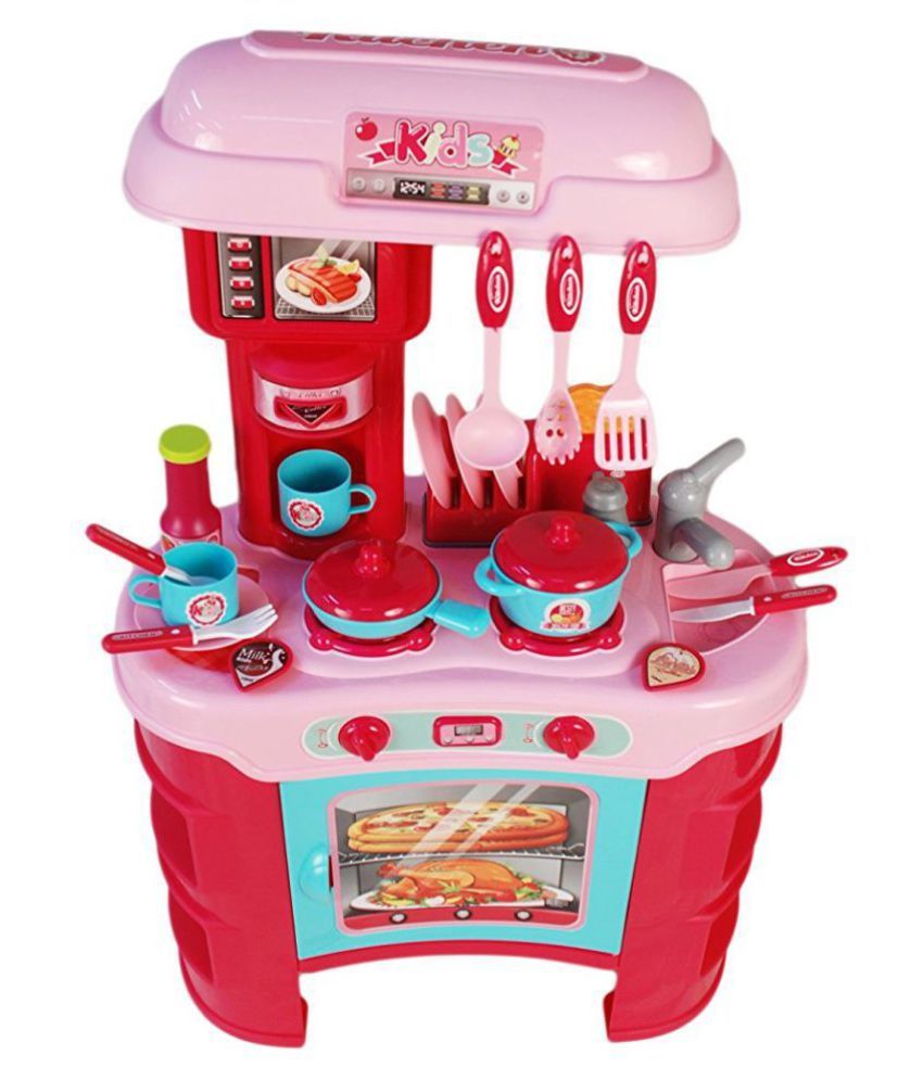 latest Kitchen Play Set with Light and Sound, Pink 908 Buy latest