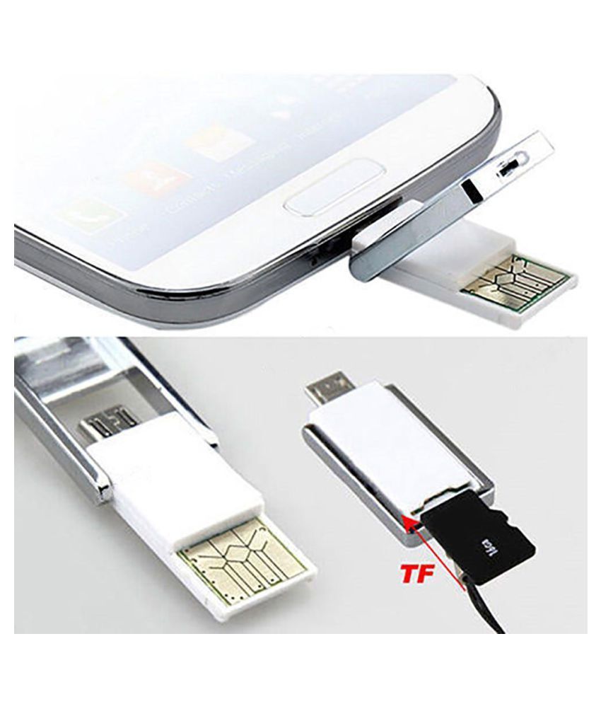 Micro USB 2.0 OTG Adapter + Micro SD TF Card Reader for Samsung HTC PC ...